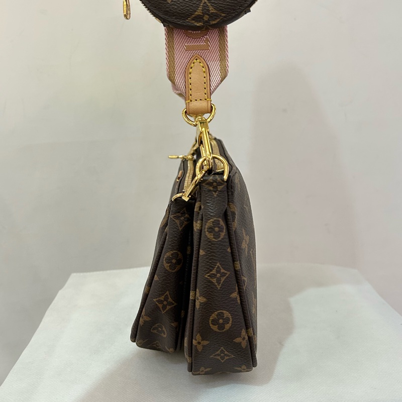 LV(M)粉背帶三合一麻將包-3