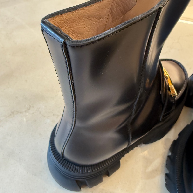 Gucci超級無敵美的靴子 珍珠金雙G短靴-3