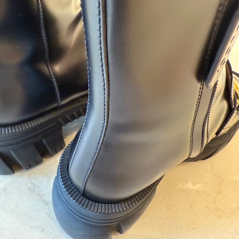 Gucci超級無敵美的靴子 珍珠金雙G短靴-6