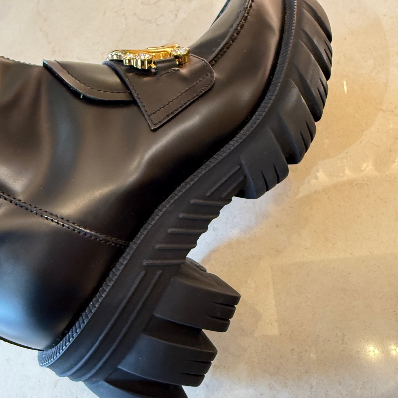 Gucci超級無敵美的靴子 珍珠金雙G短靴-8