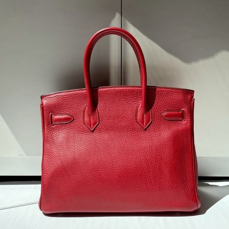 Hermes 銀釦紅皮柏金 30公分-1
