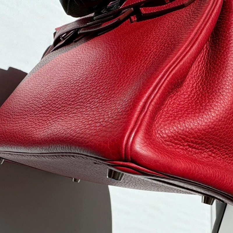 Hermes 銀釦紅皮柏金 30公分-10