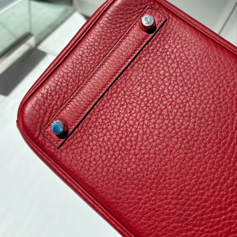 Hermes 銀釦紅皮柏金 30公分-11