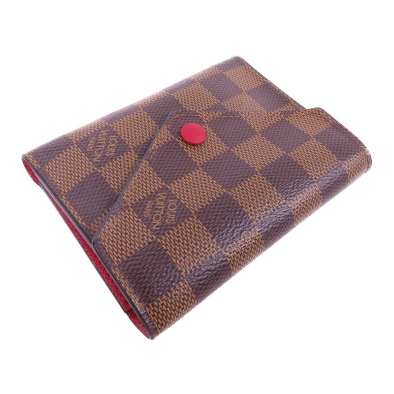 LOUIS VUITTON Damier Victorine Wallet金扣銀包-4