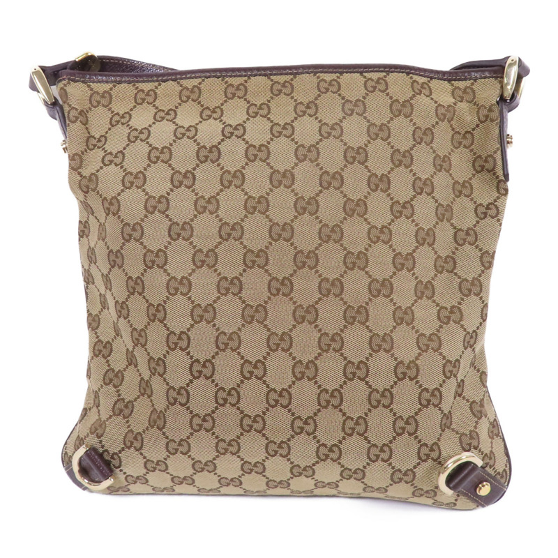 GUCCI 帆布Shoulder Bag金扣肩背袋-1