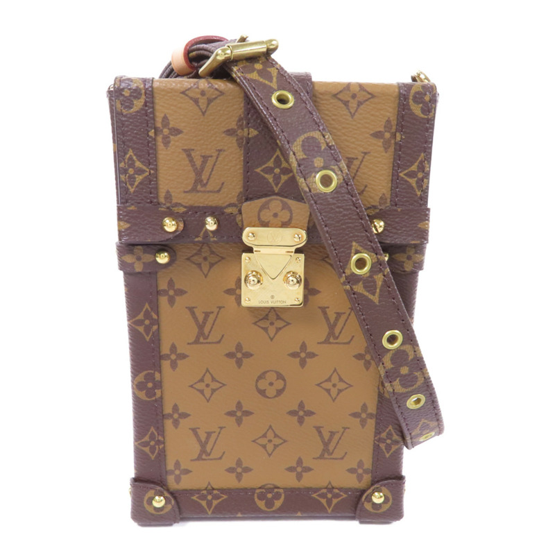 LOUIS VUITTON Monogram Reverse Trunk Vertical金扣肩背袋-0