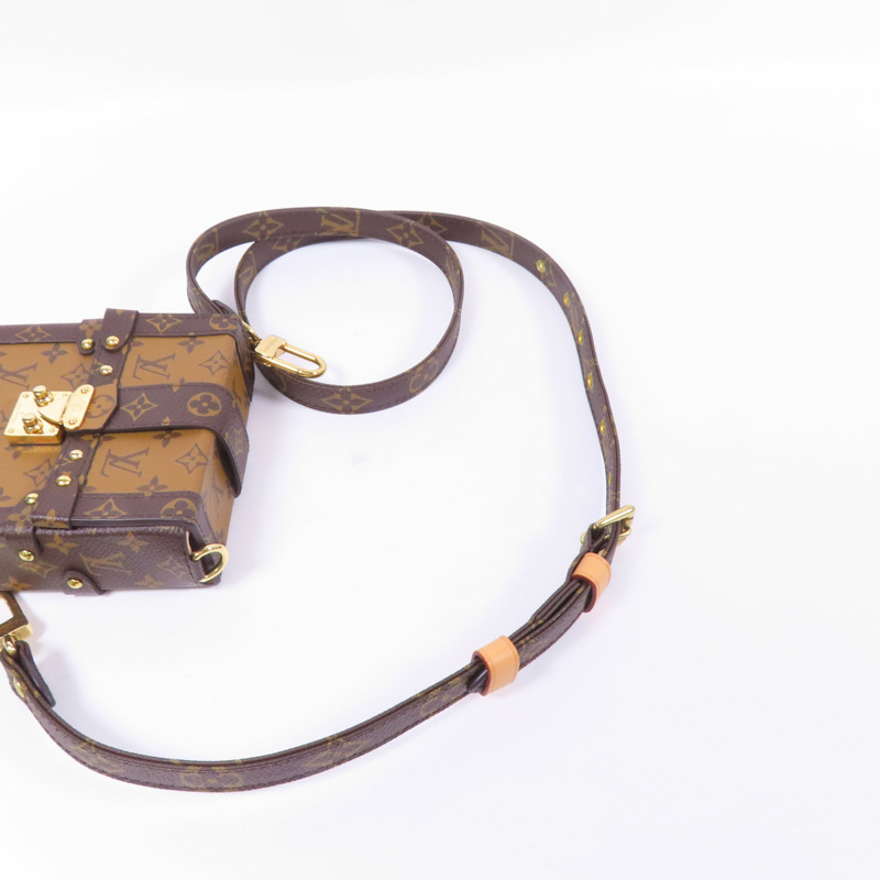 LOUIS VUITTON Monogram Reverse Trunk Vertical金扣肩背袋-4