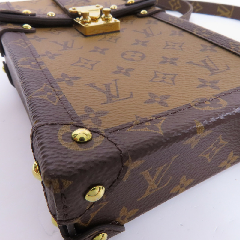 LOUIS VUITTON Monogram Reverse Trunk Vertical金扣肩背袋-5