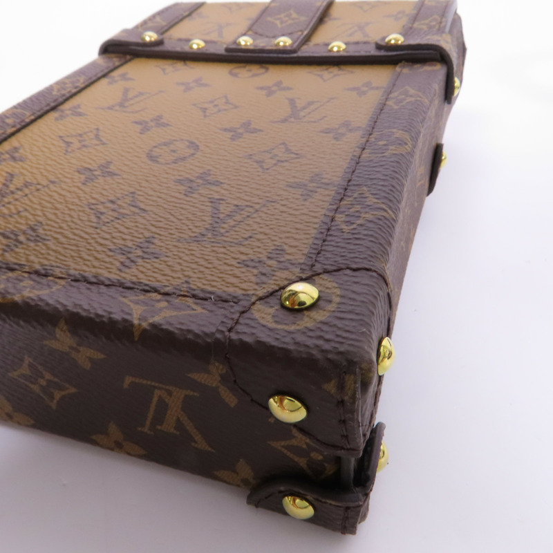 LOUIS VUITTON Monogram Reverse Trunk Vertical金扣肩背袋-7