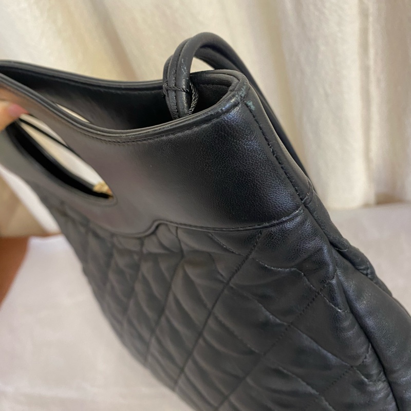 CHANEL 香奈兒31bag 黑金牛皮肩帶款  26開-3