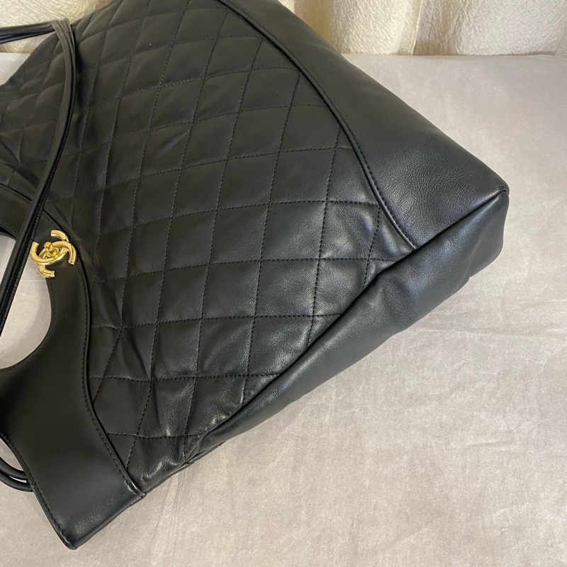 CHANEL 香奈兒31bag 黑金牛皮肩帶款  26開-4