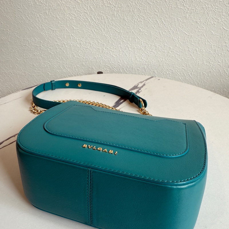 bvlgari 超美扇形藍色斜背包-2