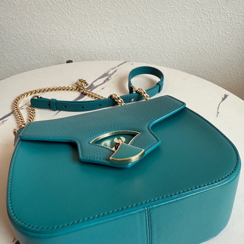 bvlgari 超美扇形藍色斜背包-6