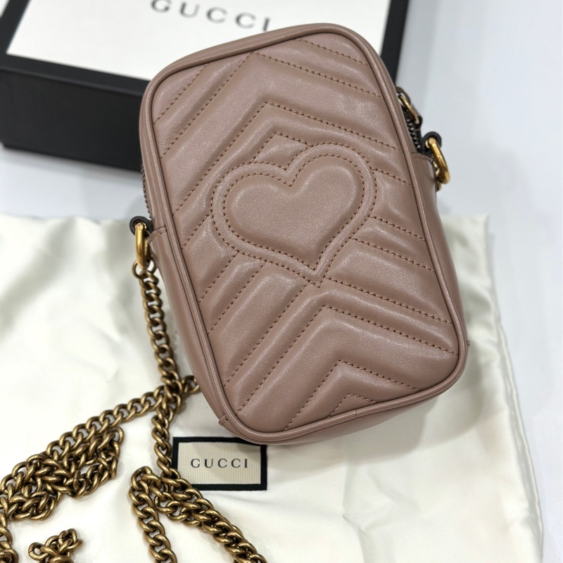 Gucci marmont 馬蒙 裸粉色 裸色 手機包 相機包 斜背包 肩背包 側背包 鍊條包-1