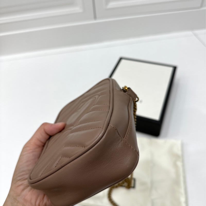 Gucci marmont 馬蒙 裸粉色 裸色 手機包 相機包 斜背包 肩背包 側背包 鍊條包-12