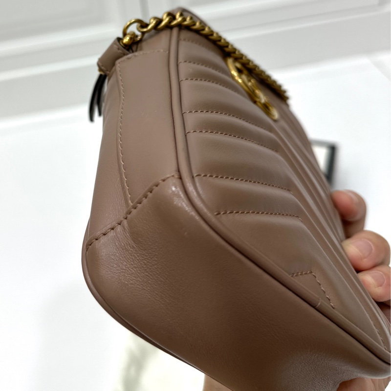 Gucci marmont 馬蒙 裸粉色 裸色 手機包 相機包 斜背包 肩背包 側背包 鍊條包-13