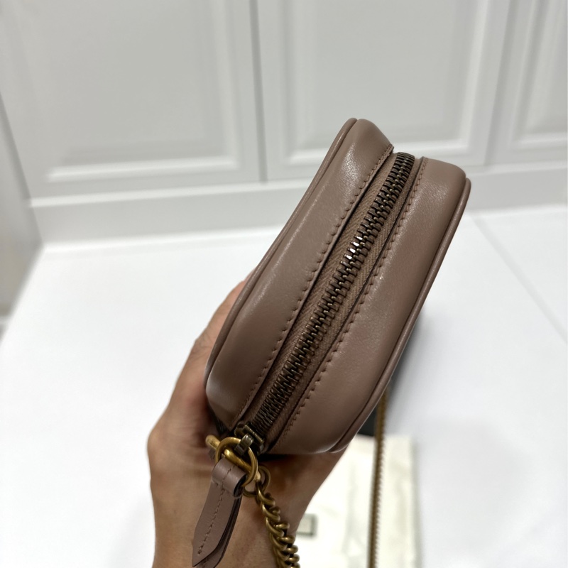 Gucci marmont 馬蒙 裸粉色 裸色 手機包 相機包 斜背包 肩背包 側背包 鍊條包-16