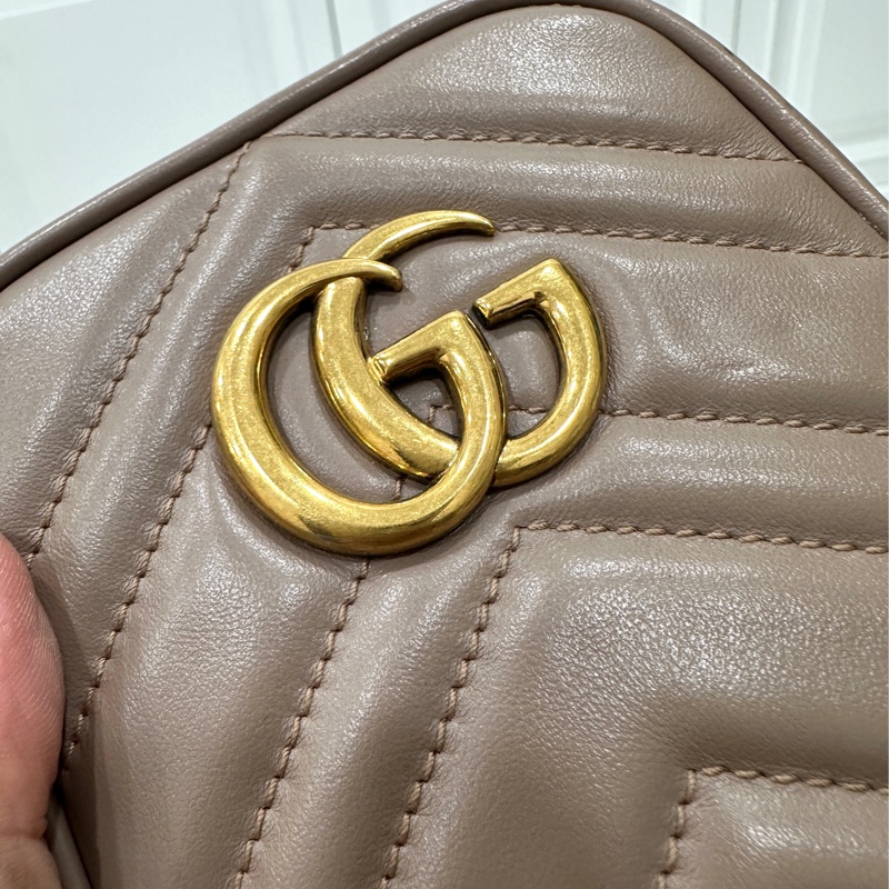 Gucci marmont 馬蒙 裸粉色 裸色 手機包 相機包 斜背包 肩背包 側背包 鍊條包-17