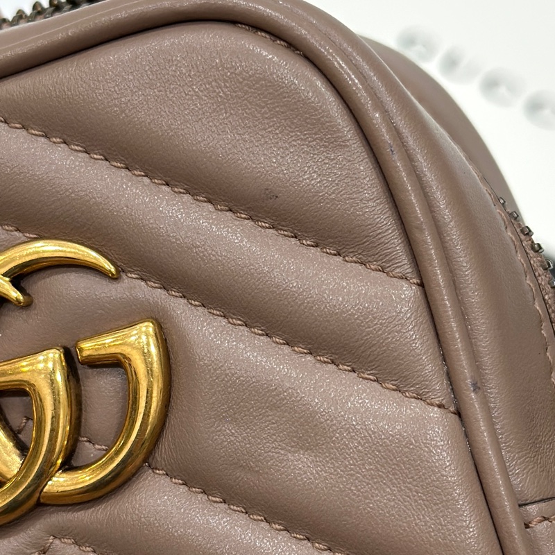 Gucci marmont 馬蒙 裸粉色 裸色 手機包 相機包 斜背包 肩背包 側背包 鍊條包-25