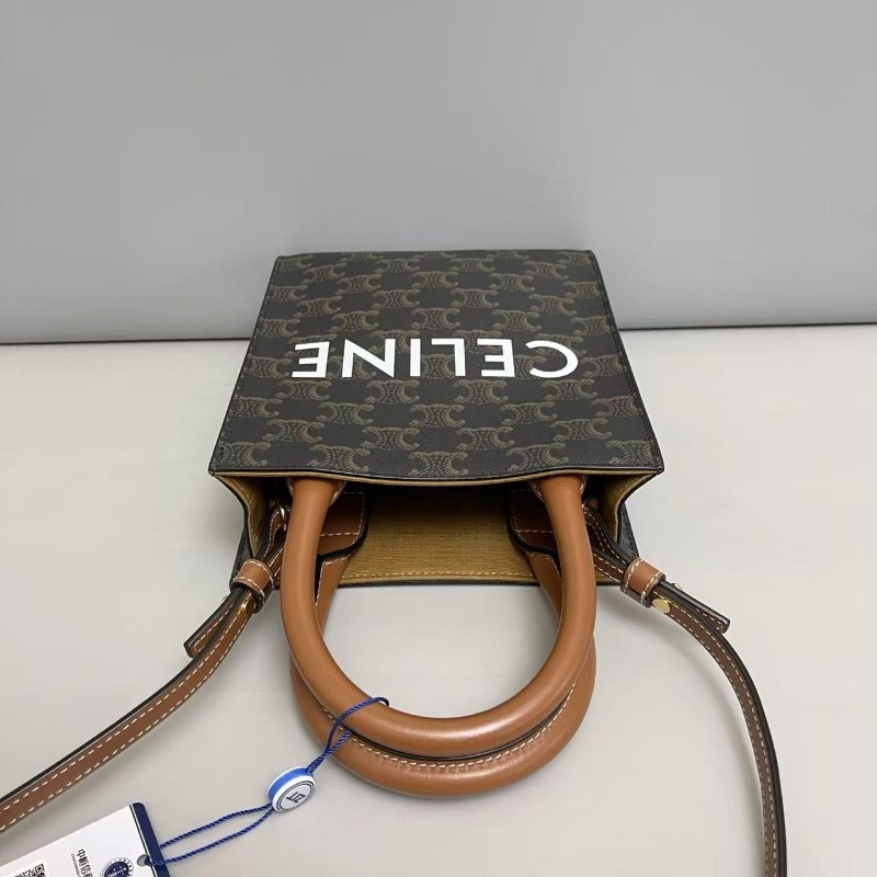 Celine Cabas迷你老花凱旋門琴譜包 肩背包 斜背包-7