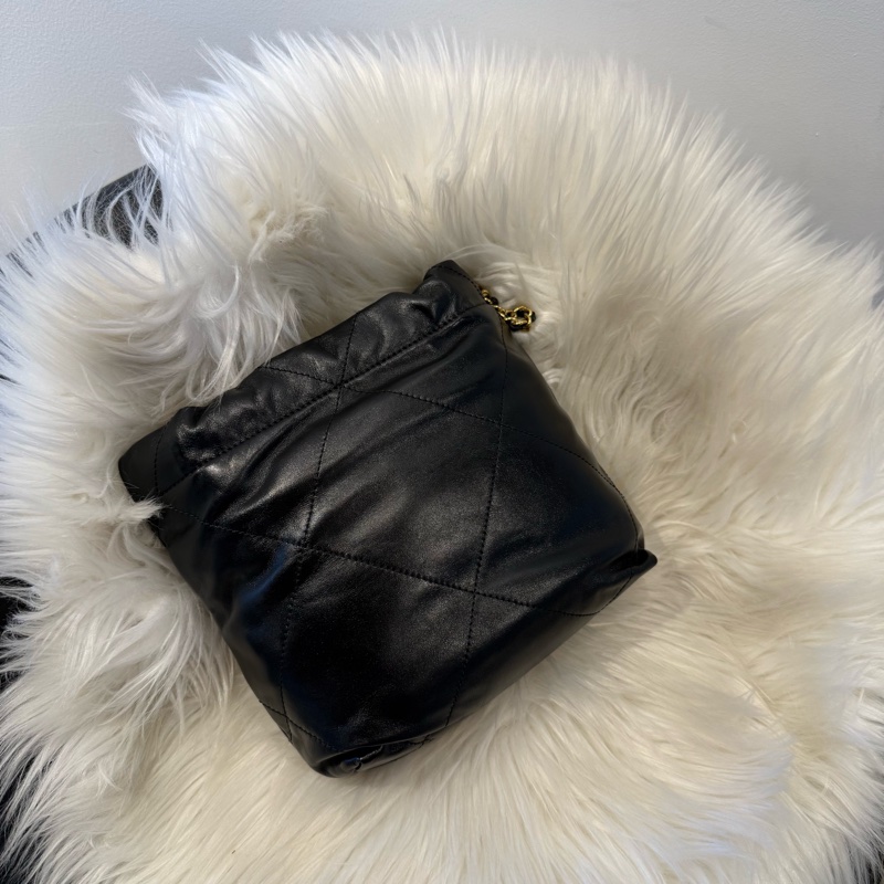 全新 香奈兒 CHANEL 22 bag mini 垃圾袋 黑金-1