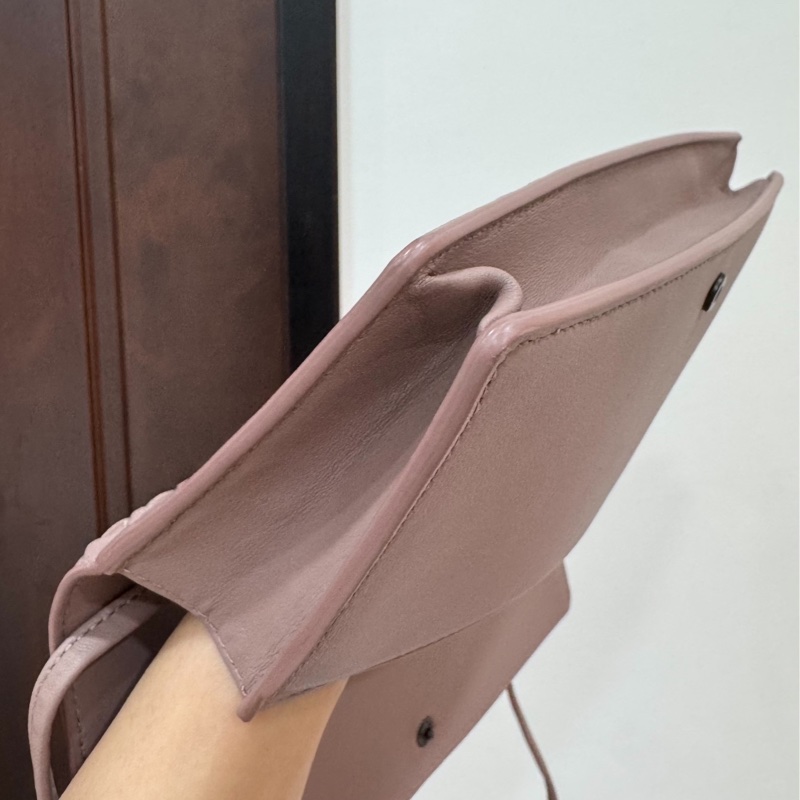 BOTTEGA VENETA BV 編織 藕粉色 woc 長夾 皮夾 皮包 斜背包 肩背包 側背包 手提包-4