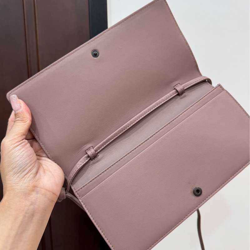 BOTTEGA VENETA BV 編織 藕粉色 woc 長夾 皮夾 皮包 斜背包 肩背包 側背包 手提包-5