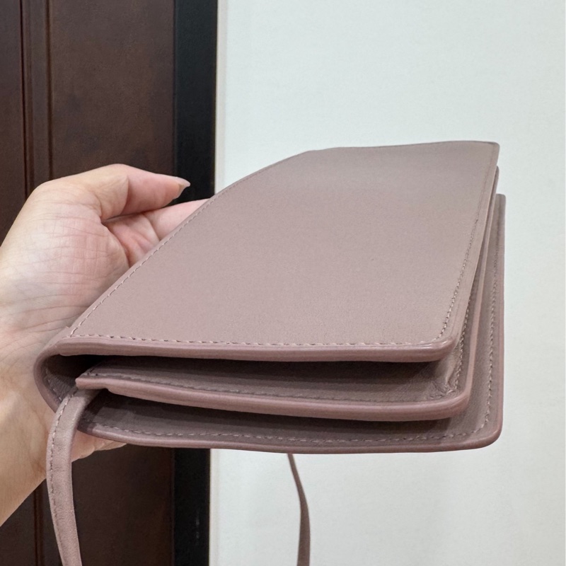 BOTTEGA VENETA BV 編織 藕粉色 woc 長夾 皮夾 皮包 斜背包 肩背包 側背包 手提包-9