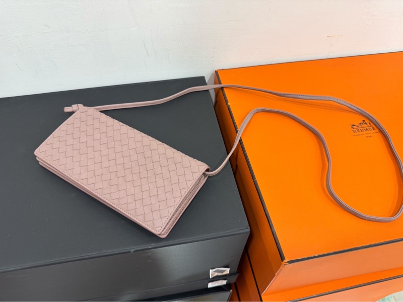 BOTTEGA VENETA BV 編織 藕粉色 woc 長夾 皮夾 皮包 斜背包 肩背包 側背包 手提包-12