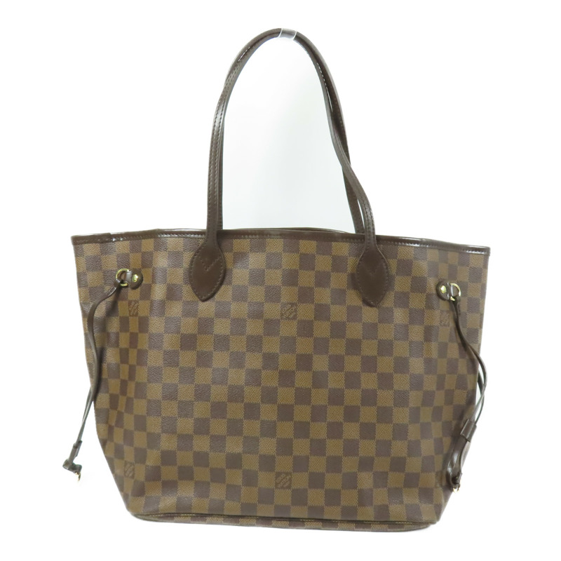 LOUIS VUITTON Damier Neverfull MM金扣肩背袋/手挽袋-0