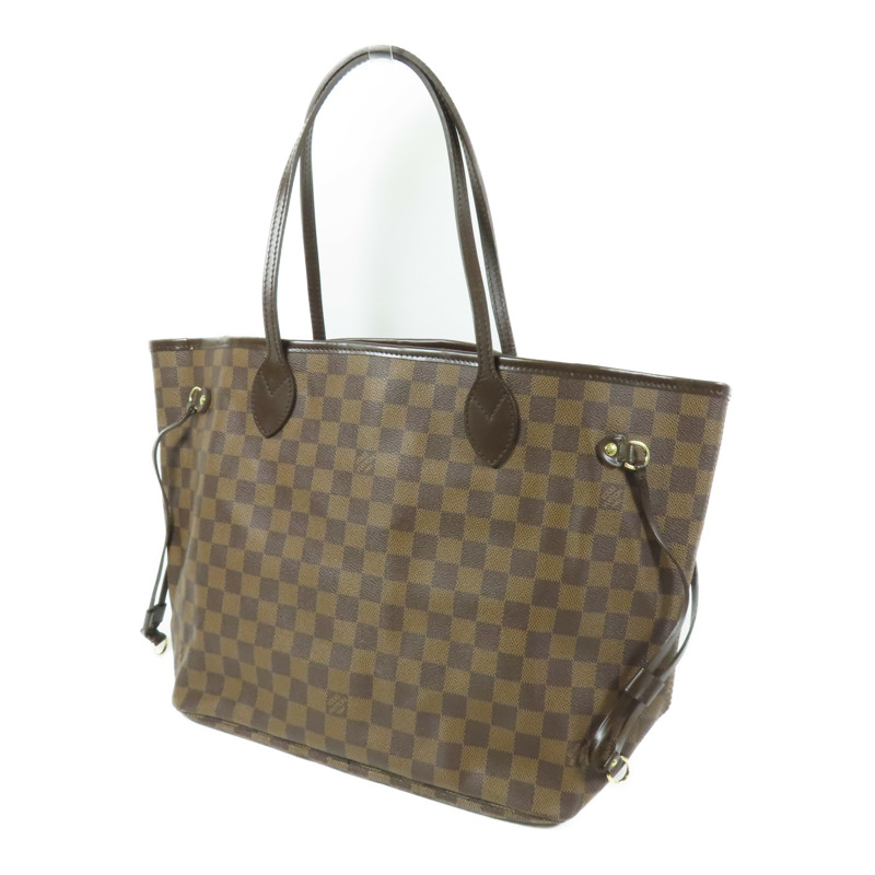 LOUIS VUITTON Damier Neverfull MM金扣肩背袋/手挽袋-1