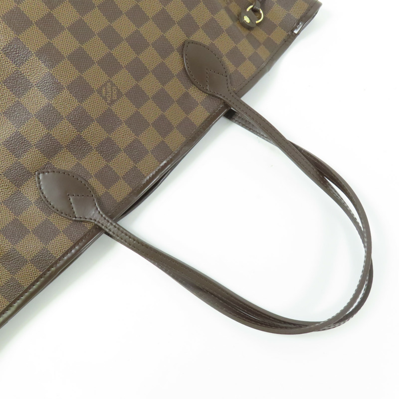 LOUIS VUITTON Damier Neverfull MM金扣肩背袋/手挽袋-9