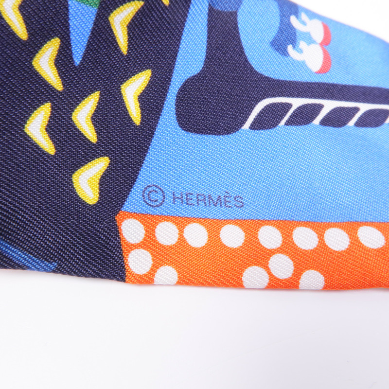 HERMES 絲質Twilly絲巾-7