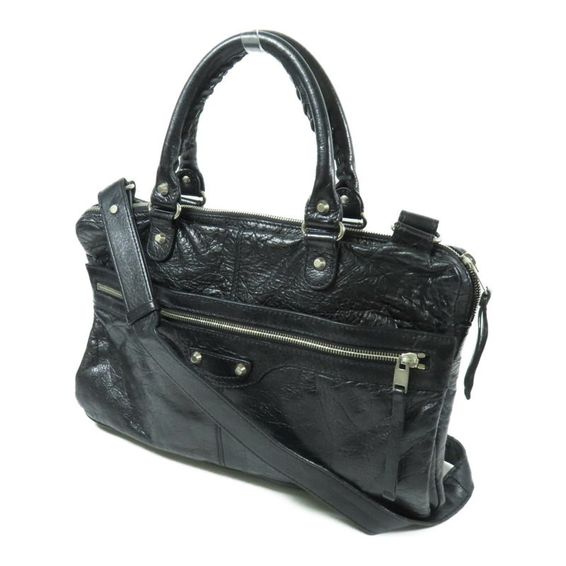 BALENCIAGA 牛皮皮革2 Way Shoulder Bag銀扣手挽肩背兩用袋-1