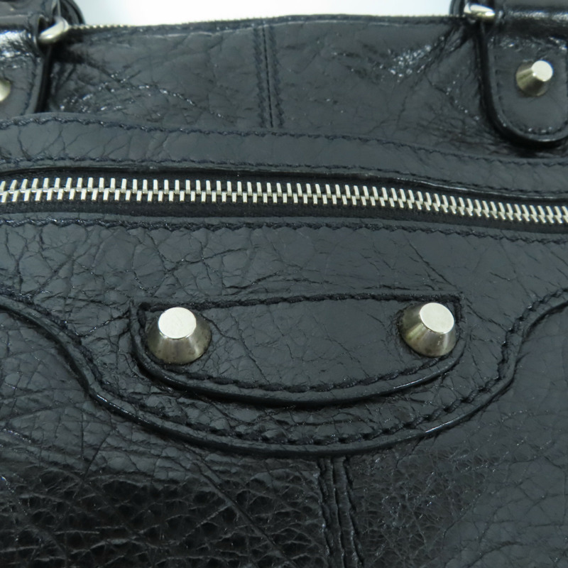 BALENCIAGA 牛皮皮革2 Way Shoulder Bag銀扣手挽肩背兩用袋-12