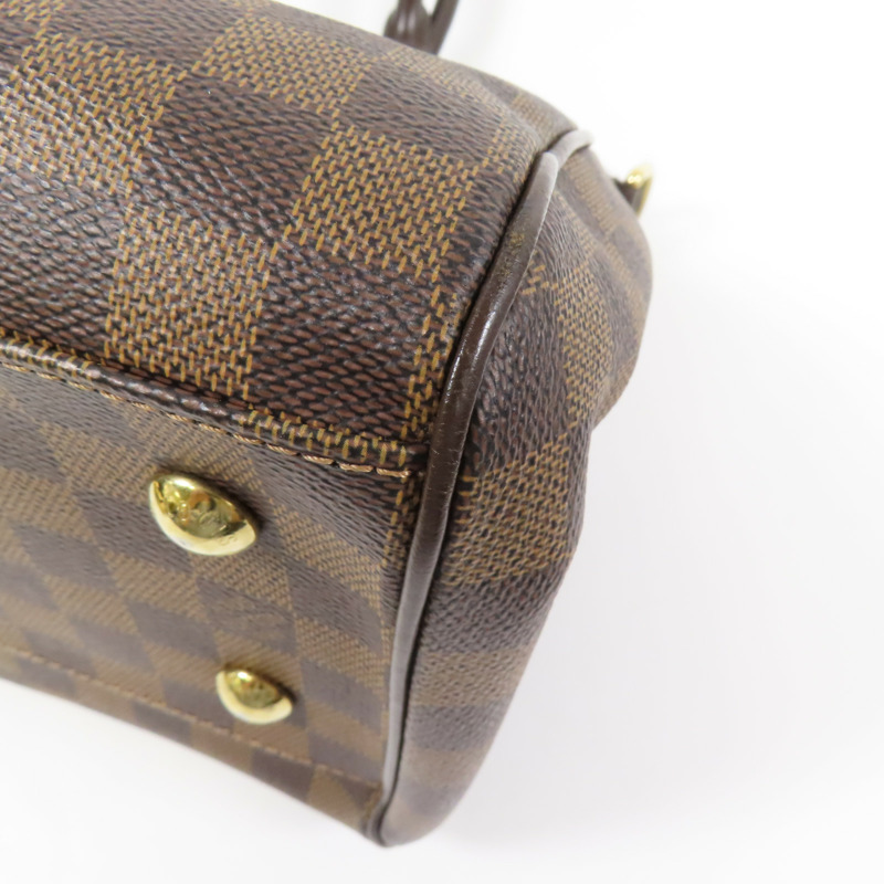 LOUIS VUITTON Damier Trevi GM金扣手挽肩背兩用袋棕色-6