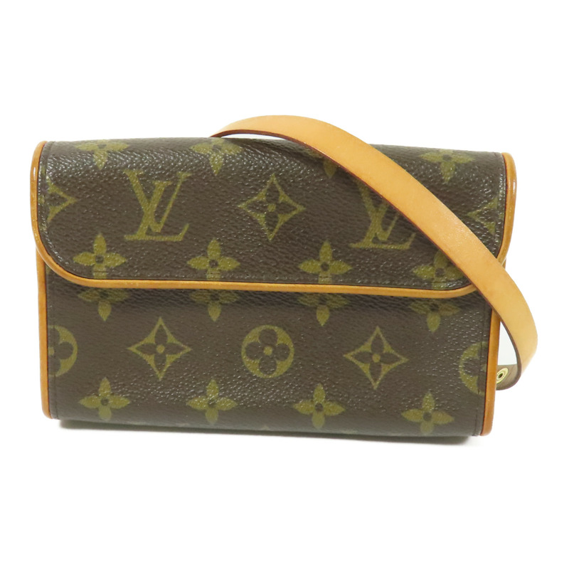 LOUIS VUITTON Monogram Pochette Florentine金扣腰包棕色-0