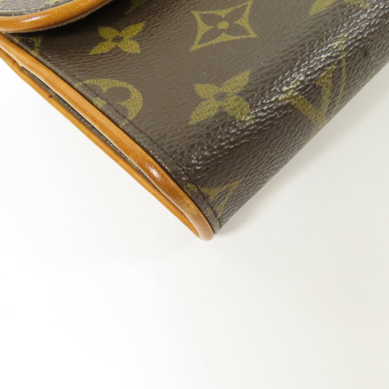 LOUIS VUITTON Monogram Pochette Florentine金扣腰包棕色-5