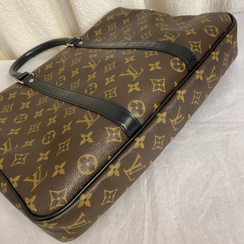 Louis Vuitton 棕色拼黑色手提公文包色-5