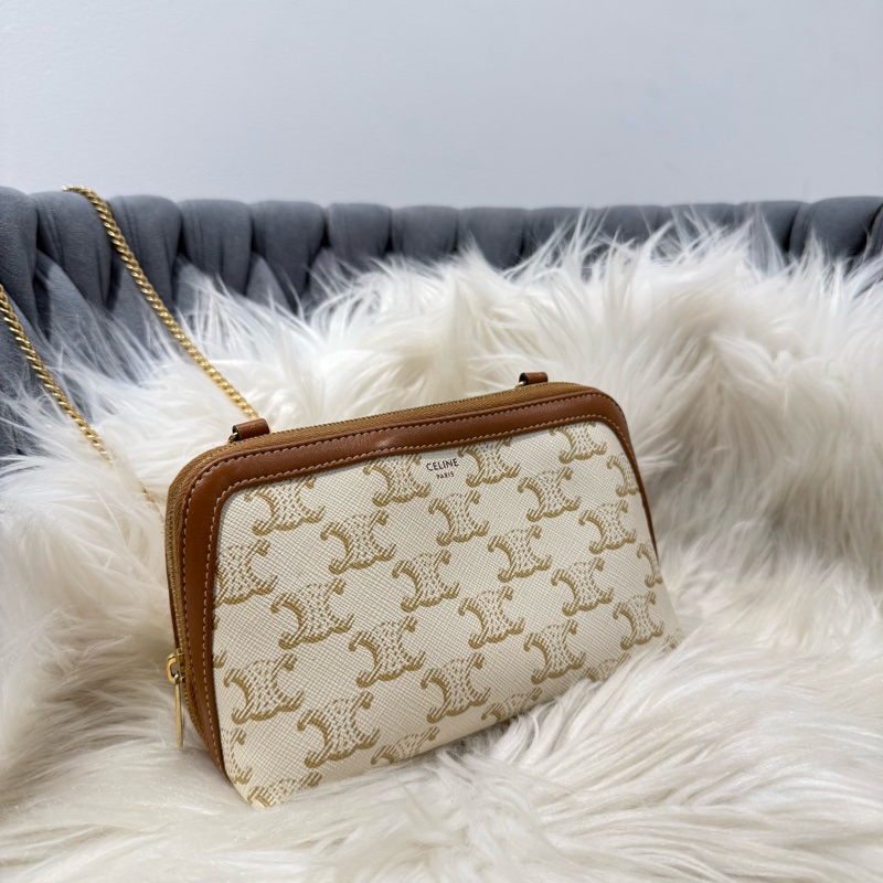 Celine 白老花貝殼包-0