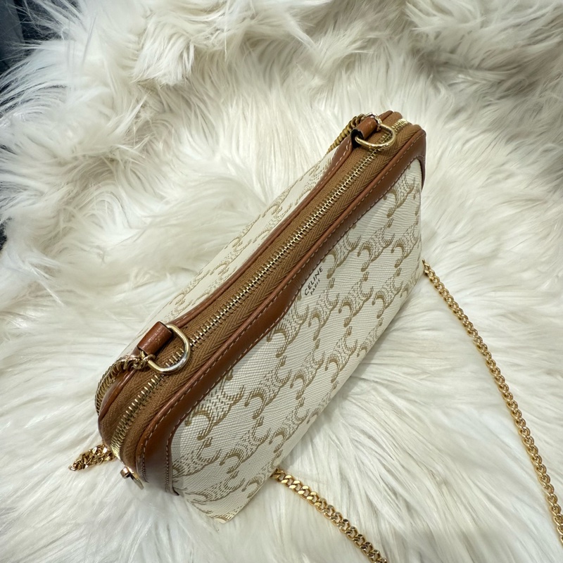 Celine 白老花貝殼包-3