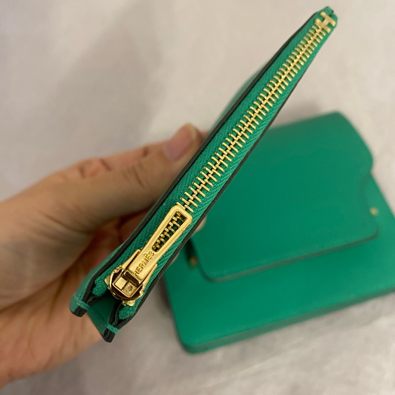 HERMES 薄荷綠roulis 豬鼻子包零錢包 Z刻-8