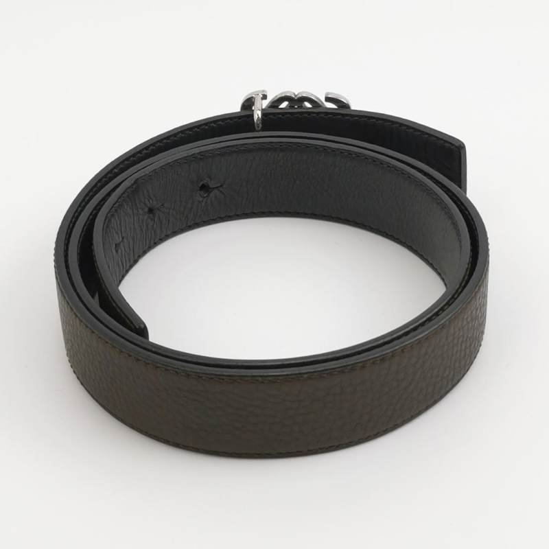 Loewe Anagram牛皮拼色金屬扣雙面腰帶-1