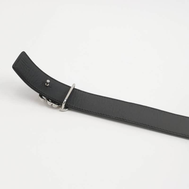 Loewe Anagram牛皮拼色金屬扣雙面腰帶-3