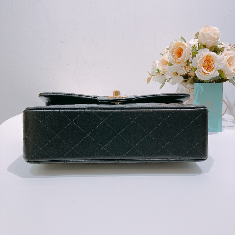 TW4436 Chanel香奈兒 經典翻蓋包 CF23 羊皮黑金 Classic Double Flap Bag 23cm Lambskin Black x GHW-2