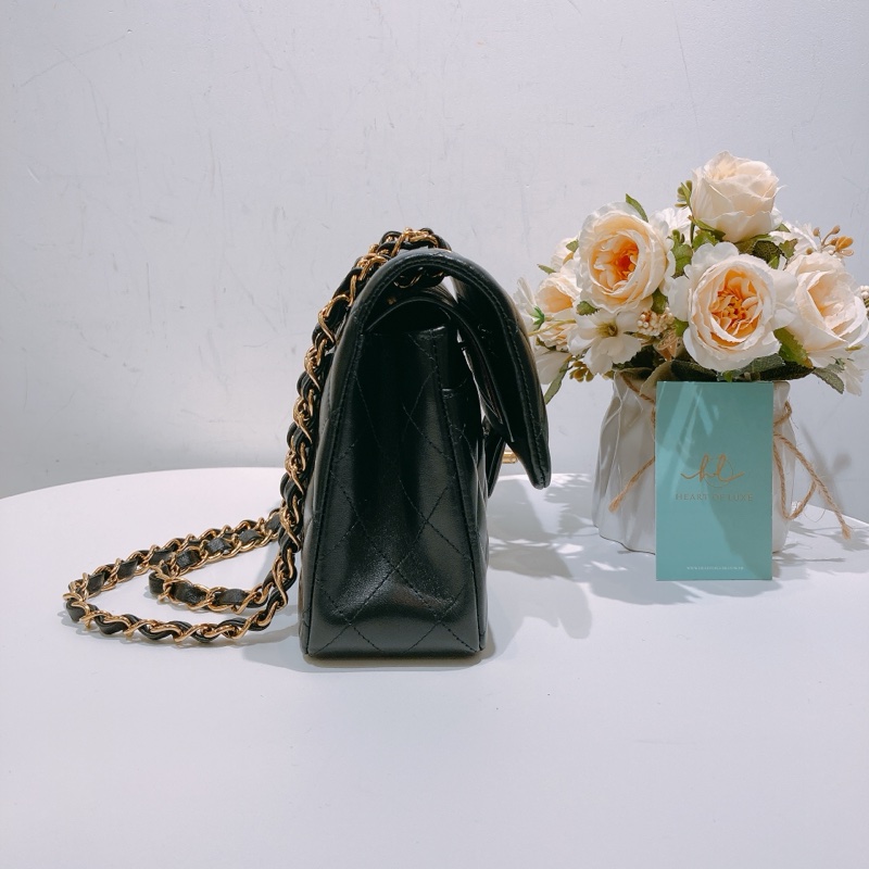 TW4436 Chanel香奈兒 經典翻蓋包 CF23 羊皮黑金 Classic Double Flap Bag 23cm Lambskin Black x GHW-3