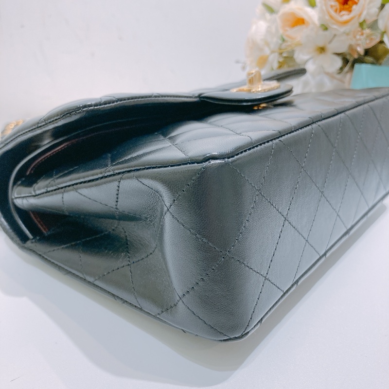 TW4436 Chanel香奈兒 經典翻蓋包 CF23 羊皮黑金 Classic Double Flap Bag 23cm Lambskin Black x GHW-7