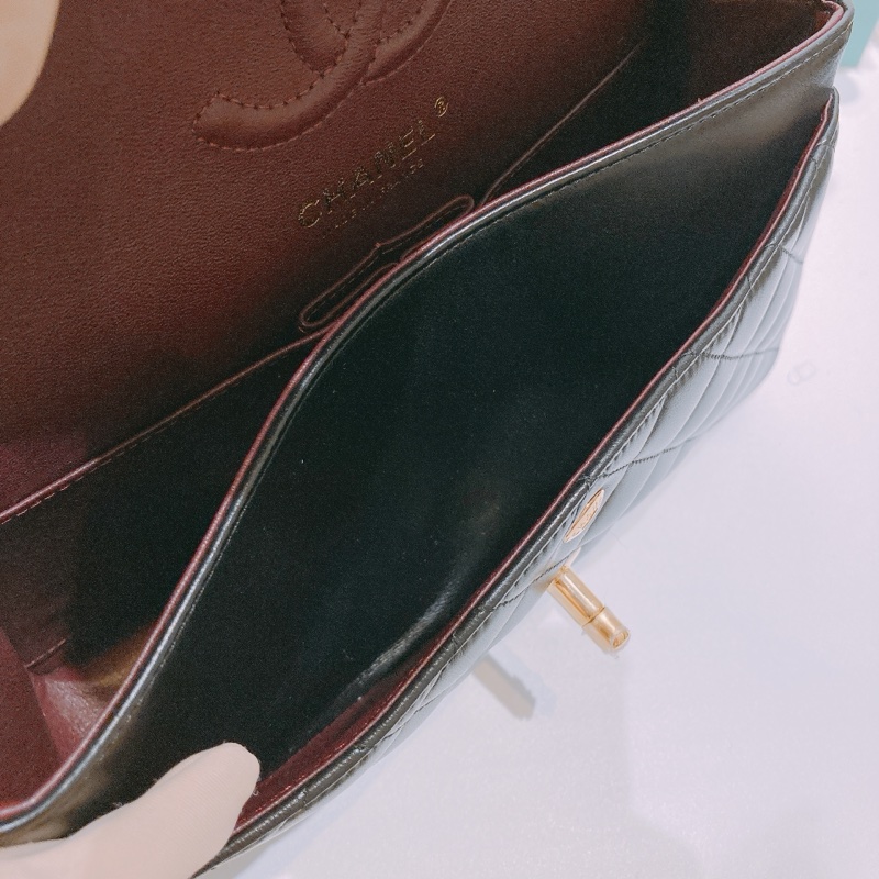 TW4436 Chanel香奈兒 經典翻蓋包 CF23 羊皮黑金 Classic Double Flap Bag 23cm Lambskin Black x GHW-13