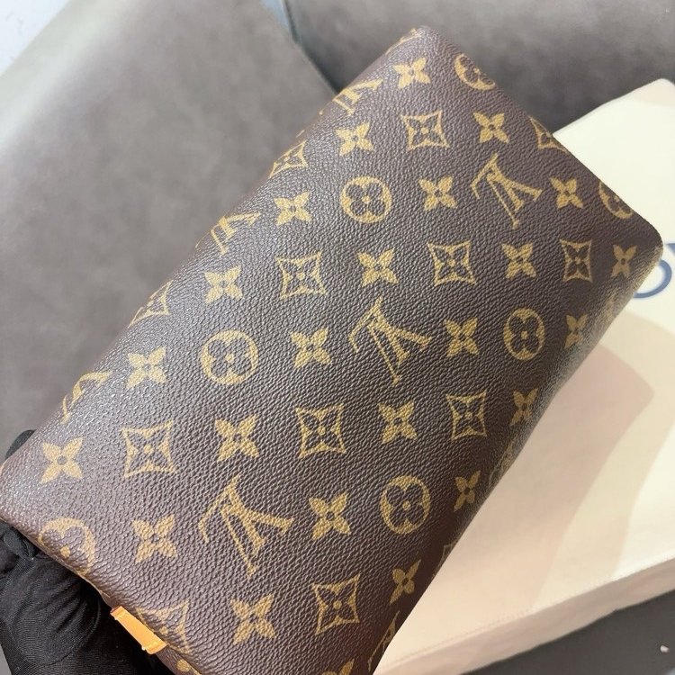Lv speedy25老花肩帶款芯片款 99新 配件塵袋鑰匙鎖-8