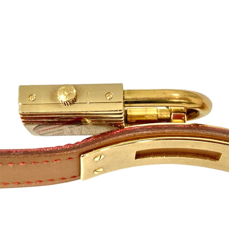 HERMES 愛馬仕 KE1.201 KELLY WATCH 不鏽鋼 鍍金 石英 電池式 白色錶盤 紅色錶帶 女錶-2
